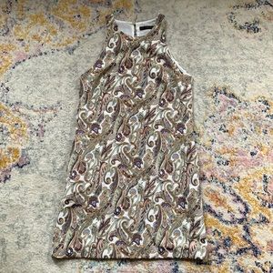 Zara halter brocade jacquard paisley mini dress